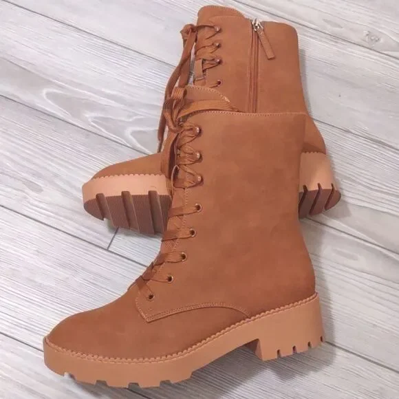 (A-2922) ZBY Women's Combat Boots Sz 8.5 - Picture 5 of 11